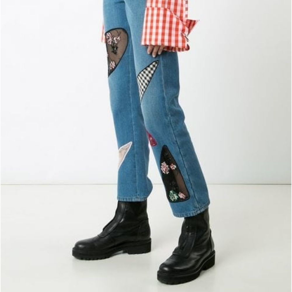 Christopher Kane Jeans Patchwork Embroidered Lace… - image 2